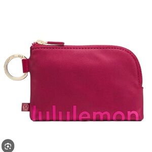 Lululemon Clippable Card Pouch Berry Rumble Jewelled Magenta Gold